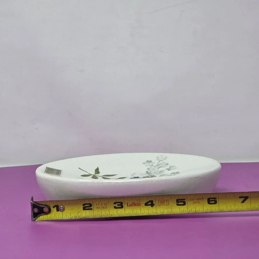 Croscill Tranquility‎ Oval Ceramic Soap Dish With Floral Design Made In China